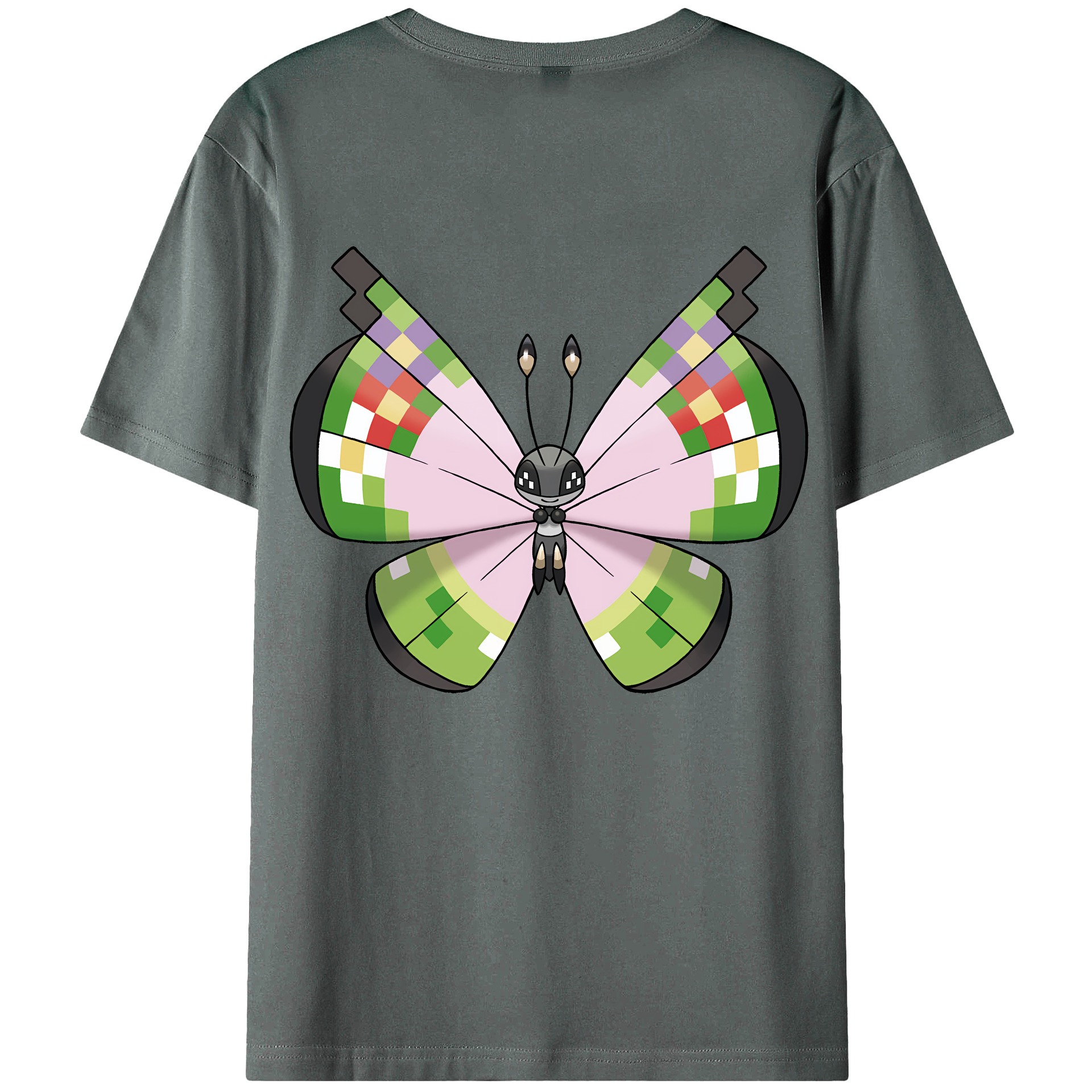 （画像用） ポケットモンスター Pokémon 綿100％ メンズ半袖Tシャツ（バックプリント） 通気性
